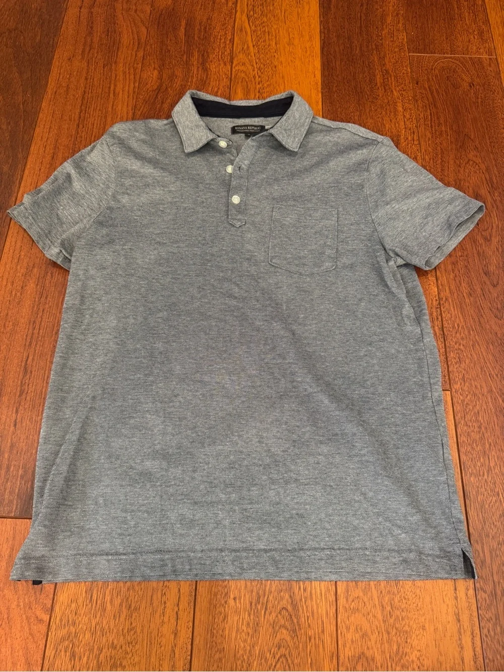 Banana Republic Performance Piqué Polo Shirt | Gray | Size Medium